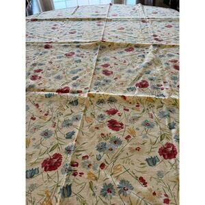 Round Cotton tablecloth 63" Cottage Garden floral print read